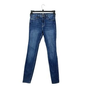 Women's Hollister High Rise Super Skinny Medium Fade Stretch Blue Jeans Size 3 R